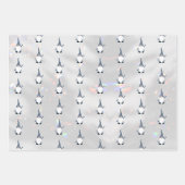 Feuille De Papier Cadeau Cute Père Noël Gnome Motif Sparkly White Silver 3  (Devant 3)