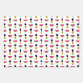 Feuille De Papier Cadeau Cute Pineapple et Watermelon Doodle Pattern (Devant)