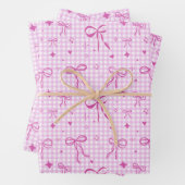Feuille De Papier Cadeau Cute Pink Bow Wrapping Paper (En situation)