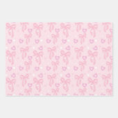 Feuille De Papier Cadeau Cute Pink Bow Wrapping Paper (Devant 3)