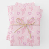 Feuille De Papier Cadeau Cute Pink Bow Wrapping Paper (En situation)