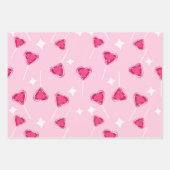 Feuille De Papier Cadeau Cute Pink Heart Lollipop Seamless Pattern (Devant 2)