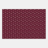 Feuille De Papier Cadeau Cute Pink Hearts Burgundy (Devant 3)