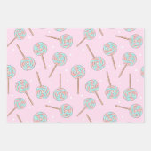 Feuille De Papier Cadeau Cute Pink Pastel Lollipop Seamless Pattern (Devant 3)