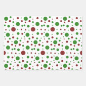 Feuille De Papier Cadeau Cute polka point Noël Rouge Vert motif (Devant 3)