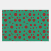 Feuille De Papier Cadeau Cute polka point Noël Rouge Vert motif (Devant 2)