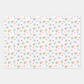 Feuille De Papier Cadeau Cute Rainbow Hearts & Clouds Motif (Devant)