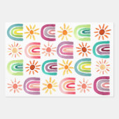Feuille De Papier Cadeau Cute Rainbows & Suns Anniversaire (Devant 3)