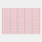 Feuille De Papier Cadeau Cute Red White & Pink Hearts Saint Valentin (Devant 3)