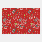 Feuille De Papier Cadeau Cute Reindeer, Trees & Snowflakes Festive Design (Devant 3)