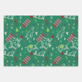 Feuille De Papier Cadeau Cute Reindeer, Trees & Snowflakes Festive Design (Devant 2)