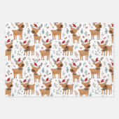 Feuille De Papier Cadeau Cute Retro Reindeer Christmas (Devant 2)