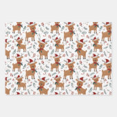 Feuille De Papier Cadeau Cute Retro Reindeer Christmas (Devant)
