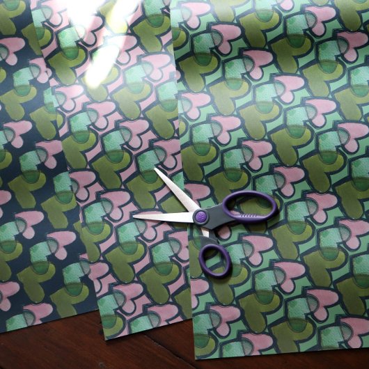 Feuille De Papier Cadeau Cute Retro Valentine's Day Hearts Valentine