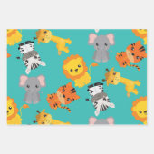 Feuille De Papier Cadeau Cute Safari (Devant)