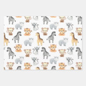 Feuille De Papier Cadeau Cute Safari Animals (Devant 2)