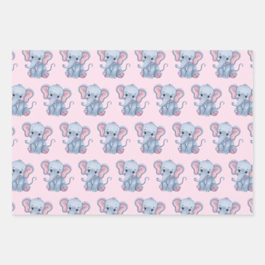 Feuille De Papier Cadeau Cute Safari Jungle Animaux éléphant Tiger Giraffe (Devant 3)