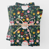 Feuille De Papier Cadeau Cute Santa Claus Holiday Seamless Pattern (En situation)