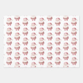Feuille De Papier Cadeau Cute Santa Pink Winter Town Christmas (Devant 3)