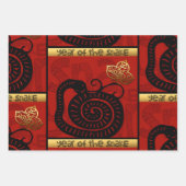 Feuille De Papier Cadeau Cute serpent chinois Année Zodiac Anniversaire WP3 (Devant 3)