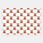 Feuille De Papier Cadeau Cute teddy bear holding red hearts valentine (Devant 3)