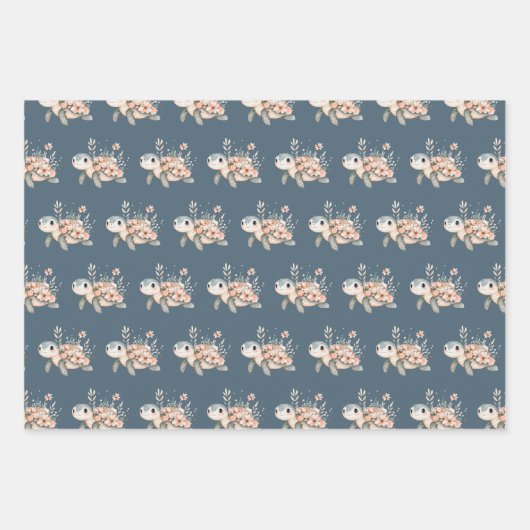 Feuille De Papier Cadeau Cute Turtle (Devant 3)