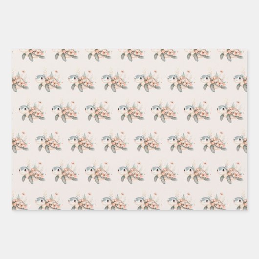 Feuille De Papier Cadeau Cute Turtle (Devant 2)