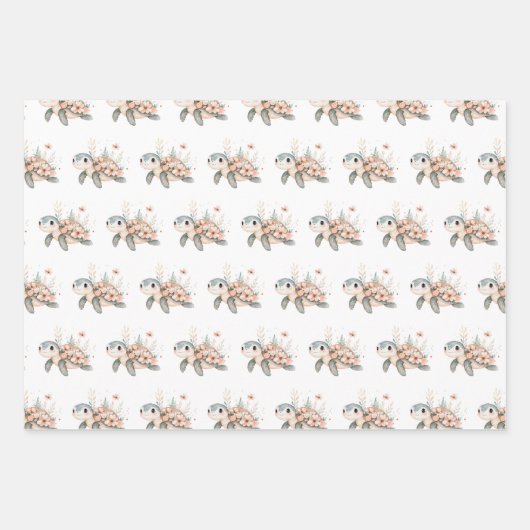 Feuille De Papier Cadeau Cute Turtle (Devant)