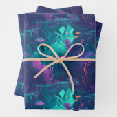 Feuille De Papier Cadeau Cute Underwater Seaweed Fish Reef Imprimer Motif (En situation)