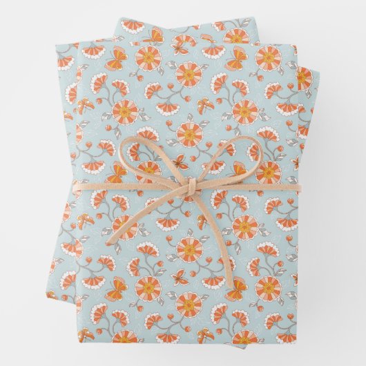 Feuille De Papier Cadeau Cute Vintage Papillon Motif (En situation)