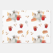 Feuille De Papier Cadeau Cute Whimsical Baking Gnomes de Noël (Devant 3)