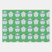 Feuille De Papier Cadeau Cute Yeti Retro Noël Motifs enfants (Devant)