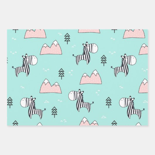 Feuille De Papier Cadeau Cute Zebra (Devant 3)