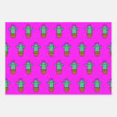 Feuille De Papier Cadeau Cutie Cactus (Devant 3)