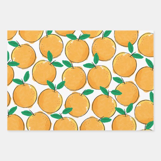 Feuille De Papier Cadeau Cutie Orange Motif (Devant 2)