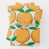 Feuille De Papier Cadeau Cutie Orange Motif (En situation)