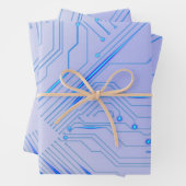 Feuille De Papier Cadeau Cybernetic Blue Chip Motherboard (En situation)