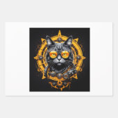 Feuille De Papier Cadeau Cyberpunk steampunk cat with glasses - Decoupage  (Devant 2)