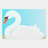 Feuille De Papier Cadeau Cygne blanc = jour d'été (Devant 2)
