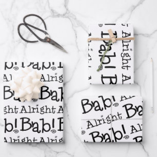Feuille De Papier Cadeau D'accord Bab ! Enveloppons-nous !Lot de 3