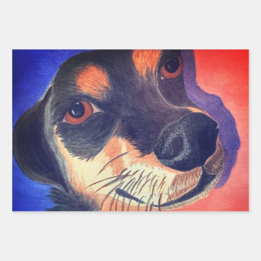 Feuille De Papier Cadeau Dachshund (Devant)