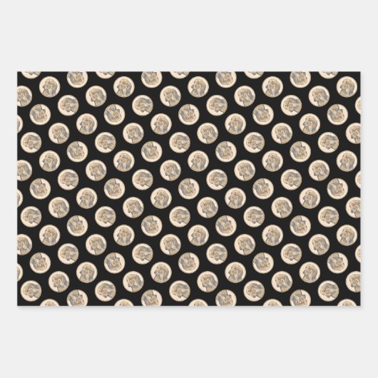 Feuille De Papier Cadeau Dachshund Longhaerienne peinture rouge original ch (Devant 3)