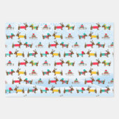 Feuille De Papier Cadeau Dachshunds Reindeer Sledge Motif de Noël (Devant 3)