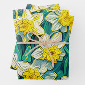 Feuille De Papier Cadeau Daffodiles 2 (En situation)