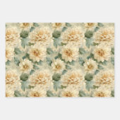 Feuille De Papier Cadeau Dahlia Flower Motif avec Découpage verte (Devant 2)