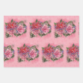 Feuille De Papier Cadeau Dahlias flowers pink watercolor pattern (Devant 2)