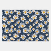 Feuille De Papier Cadeau Daisies on Blue Denim Birthday  (Devant)