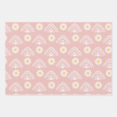 Feuille De Papier Cadeau Daisy Boho Floral (Devant 2)