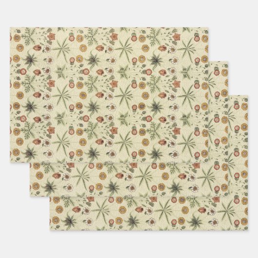 Feuille De Papier Cadeau Daisy de William Morris, Fleurs victoriennes Vinta (Lot)