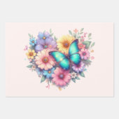 Feuille De Papier Cadeau Daisy Flowers with a Beautiful Butterfly (Devant 3)